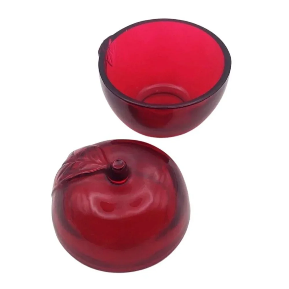 Partylite Natures Bounty Ruby Red Apple Glass Tea Light Votive Candle Holder - Picture 3 of 7